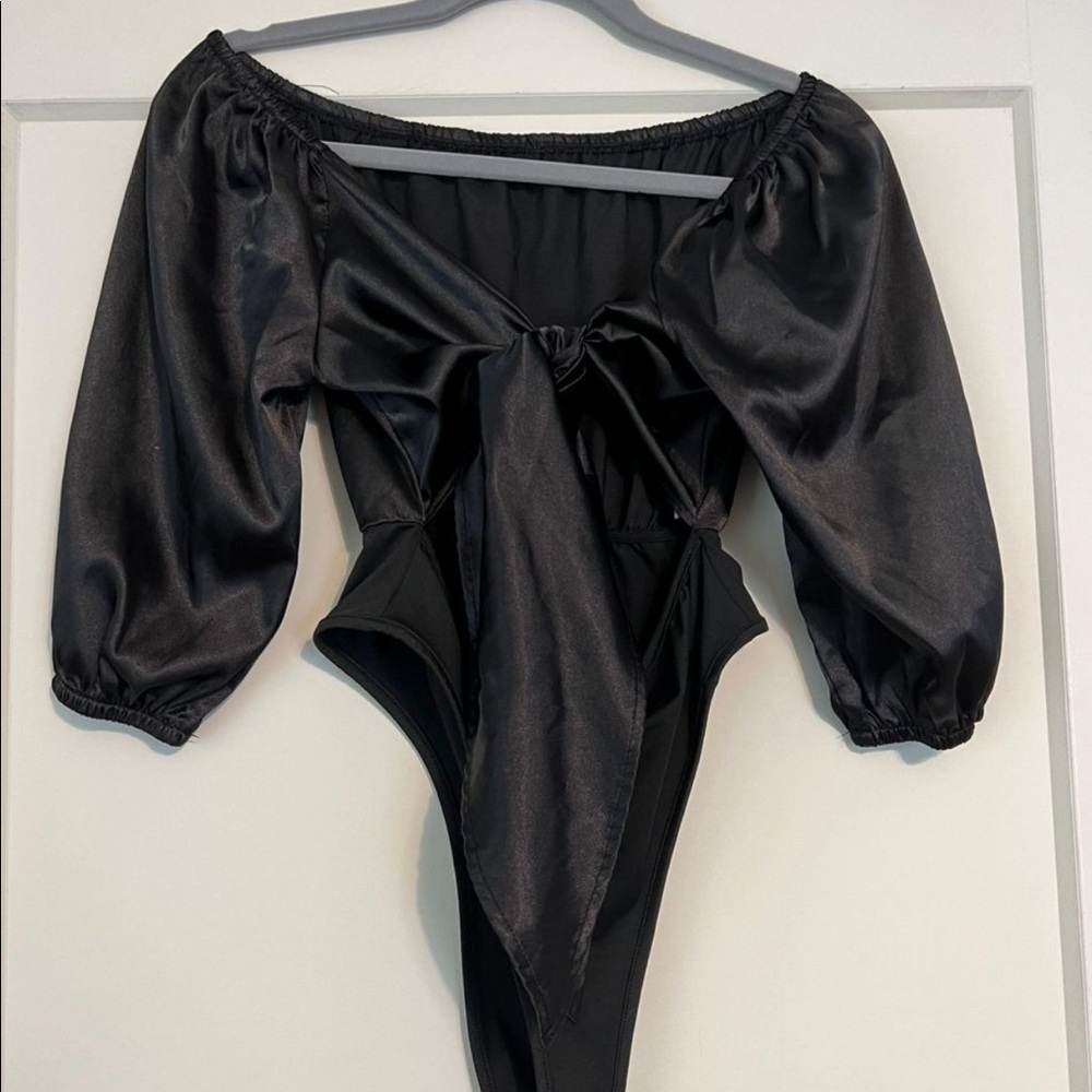 Shein Satin Cut Out Bodysuit